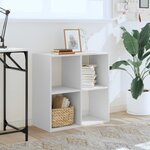 vidaXL Bibliothèque blanc 68 5x32x68 5 cm bois d'ingénierie