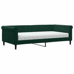 vidaXL Lit de jour avec matelas vert foncé 100x200 cm velours