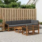 vidaXL Ensemble de canapés d'extérieur 9 Pièces Naturel et Anthracite