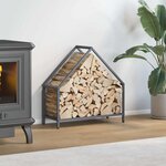 vidaXL Portant de bois chauffage anthracite 60x25x60 cm