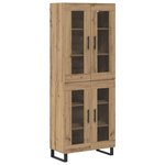 vidaXL Haut Armoire 2 Pièces Chêne artisanal Bois Aggloméré et Verre