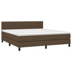 vidaXL Sommier à lattes de lit matelas et LED Marron foncé 180x200cm