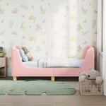 vidaXL Cadre de lit pour tout-petit avec tête de lit Rose 70 x 140 cm