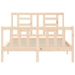 vidaXL Cadre de lit avec tête de lit 140x190 cm bois massif