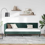 vidaXL Cadre de lit d'angle Vert foncé 80 cm x 200 cm tissu