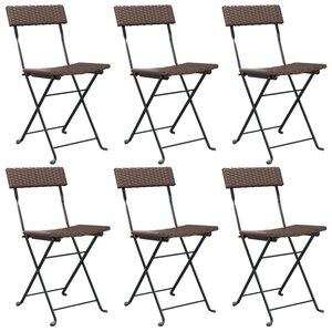 vidaXL Chaises de bistrot pliantes lot de 6 Résine tressée et acier