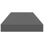 vidaXL Étagère murale flottante 2 Pièces Gris brillant 60x23 5x3 8 cm MDF