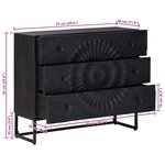 vidaXL Armoire à tiroirs avec tiroir Noir 75 x 30 x 65 cm