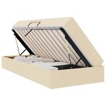 vidaXL Lit avec rangement et matelas Crème 90 x 200 cm Polyester