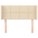 vidaXL Tête de lit avec oreilles Crème 93x16x78/88 cm Tissu