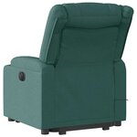 vidaXL Fauteuil inclinable de massage Vert foncé Tissu