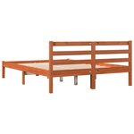 vidaXL Cadre de lit sans matelas cire marron 135x190cm bois pin massif