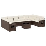 vidaXL Salon de jardin et coussins 11 Pièces marron résine tressée