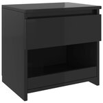 vidaXL Table de chevet Noir brillant 40x30x39 cm Aggloméré