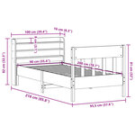vidaXL Cadre de lit sans matelas blanc 90x200 cm bois de pin massif