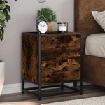 vidaXL Tables de chevet 2 Pièces chêne fumé 40x31x50 cm bois ingénierie