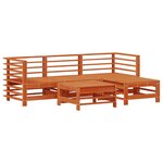 vidaXL Ensemble de salon de jardin 5 Pièces Brun cire Bois de pin massif