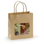 Sac vitrine kraft brun à poignées torsadées 18 x 19 x 8 cm (lot de 12)