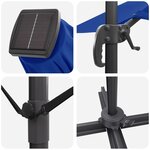 vidaXL Parasol déporté bleu azur Housse en polyester Grand