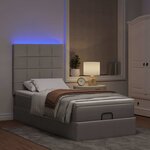 vidaXL Cadre de lit ottoman avec matelas taupe 100x200 cm tissu