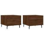 vidaXL Tables basses 2 Pièces chêne marron 50x50x40 cm bois d'ingénierie