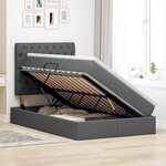 vidaXL Lit avec rangement et matelas Gris foncé 120 x 190 cm tissu
