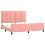 vidaXL Cadre de lit avec tête de lit Rose 180x200 cm Velours