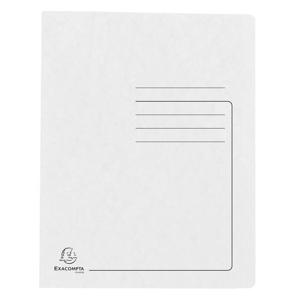Chemise À Lamelle Carte Lustrée 355gm2 - A4 - Blanc - X 25 - Exacompta