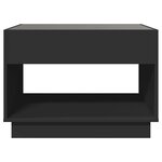 vidaXL Table basse avec LED infini noir 70x50x50 cm