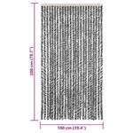 vidaXL Rideau anti-mouches gris et noir et blanc 100x200 cm chenille