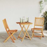 vidaXL Ensemble bistro de jardin 3 Pièces Marron Bois d'acacia massif
