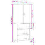 vidaXL Buffet haut Blanc 69 5x34x180 cm Bois d'ingénierie