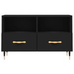 vidaXL Meuble TV Noir 80x36x50 cm Bois d'ingénierie