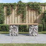 vidaXL Banc de jardin design de gabion 103x31x42 cm bois massif de pin