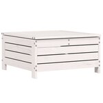 vidaXL Repose-pied de jardin avec coussin blanc bois de pin massif