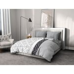 Parure microfibre Ethno - housse de couette 240 x 260 + 2 taies d'oreiller 63 x 63 - Gris
