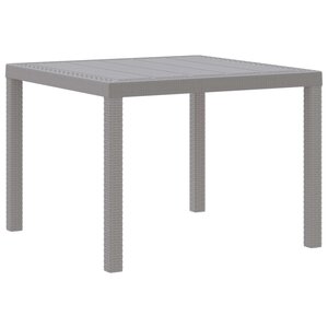 vidaXL Table de Jardin Gris clair 100 x 100 x 73 cm polyrotin