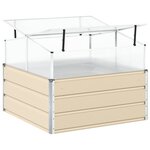 vidaXL Jardinière Ivoire 100 x 100 x 77 cm Acier galvanisé