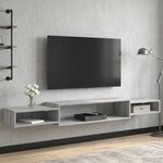vidaXL Meuble TV mural Montage mural Sonoma gris 180 x 28 x 21 cm