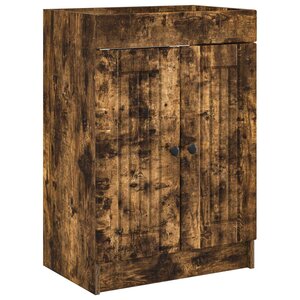 vidaXL Armoire sous évier de salle de bain Chêne fumé