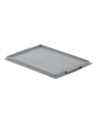 (COUVERCLE) Couvercle pour bac plastique gerbable norme Europe GRIS 800 x 600 x 33mm