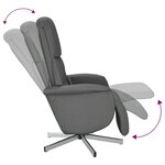 vidaXL Fauteuil inclinable de massage et repose-pieds gris foncé tissu