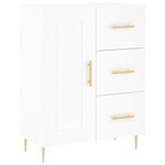 vidaXL Buffet haut Blanc 69 5x34x180 cm Bois d'ingénierie