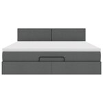 vidaXL Lit ottoman avec matelas et LED Gris foncé 180x200 cm tissu