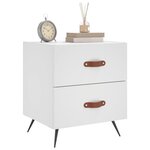vidaXL Tables de chevet 2 Pièces blanc 40x35x47 5 cm bois d’ingénierie