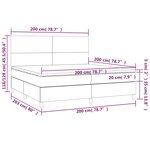 vidaXL Sommier à lattes de lit et matelas LED Noir 200x200 cm Velours