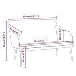 vidaXL Banc Crème 110x76x80 cm Velours