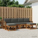vidaXL Ensemble de canapés d'extérieur 6 pc Naturel et Anthracite