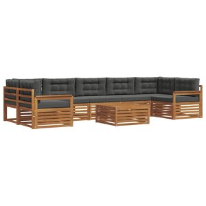 vidaXL Ensemble de canapés d'extérieur 8 pc Naturel et Anthracite
