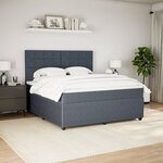 vidaXL Sommier à lattes de lit et matelas Gris foncé 180x200cm Velours